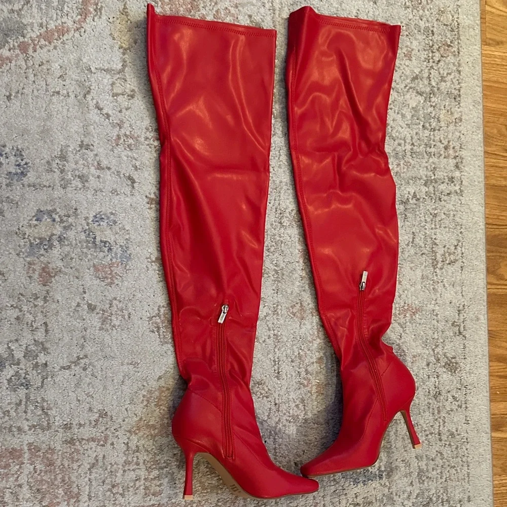 New York & Company Red Over-the-Knee Boots